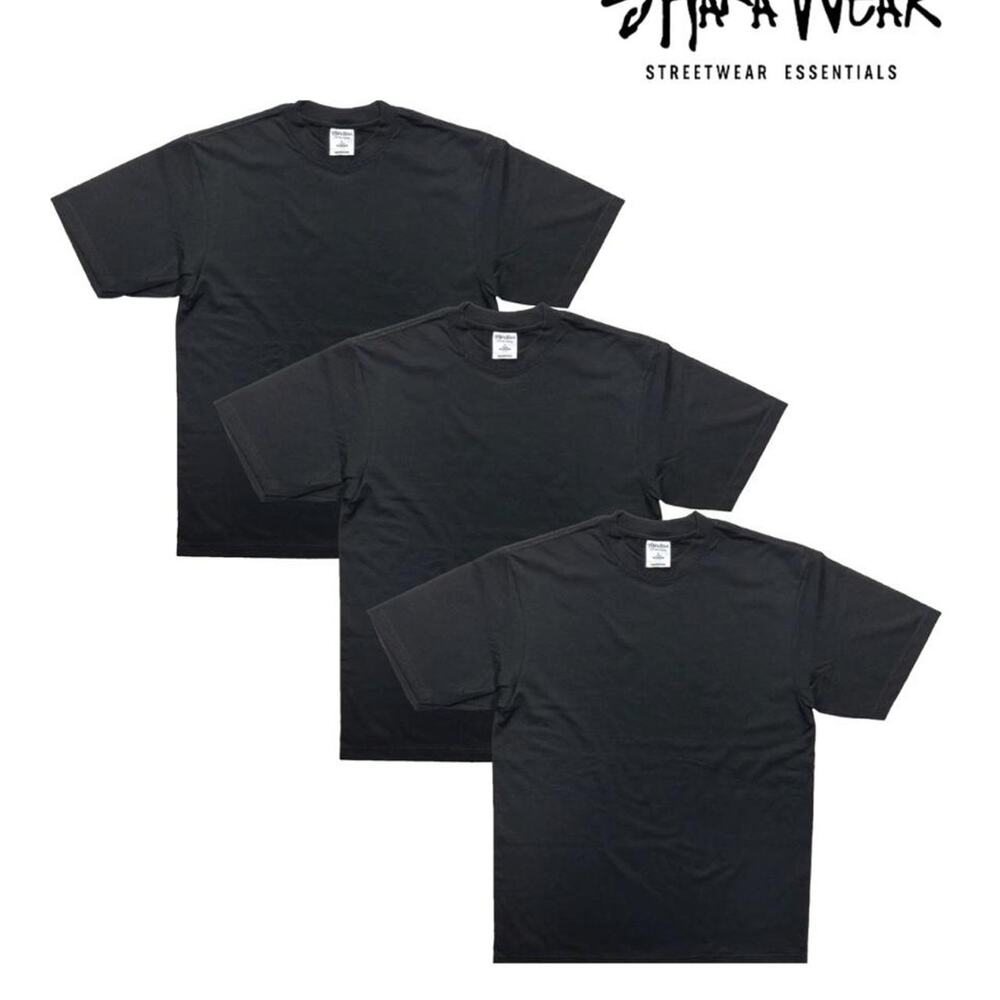SHAKA WEAR 7.5 oz Max Heavyweight 3-Pack XL Short Sleeve T-Shirt in Black